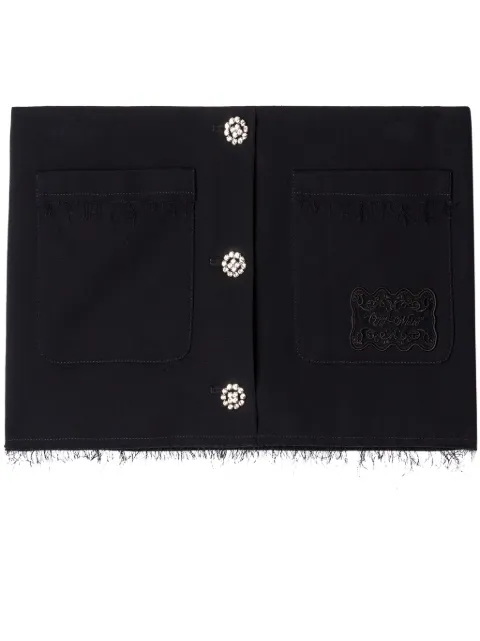Off-White logo-embroidered mini skirt Black OWCU003F24FAB0011010