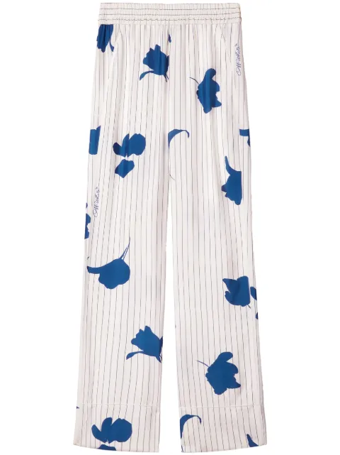Off-White floral-print trousers White OWCA186F24FAB0010145