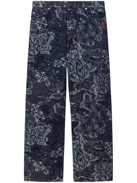 Off-White Arrow jacquard straight jeans Blue OMYA18BF24DEN003
