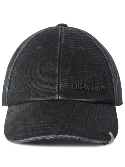 Off-White appliqué distressed cap Black OMLB069F24DEN0051010