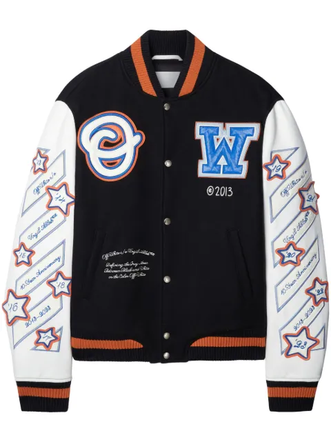 Off-White patchwork bomber jacket Black OMJA122F24LEA0031084