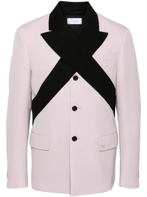 Off-White contrasting-lapels blazer Pink OMEN076F24FAB0013010