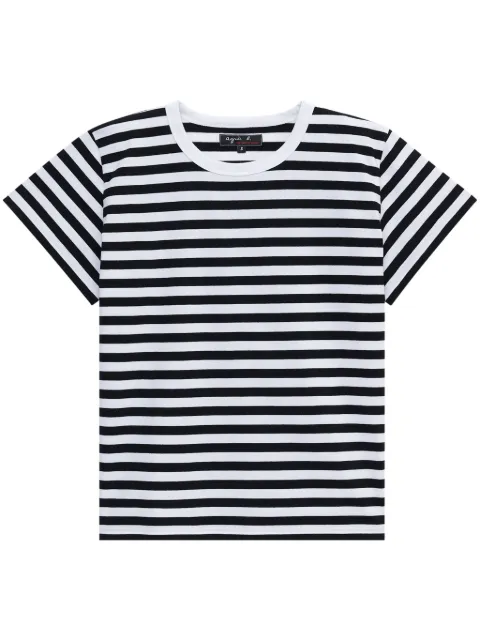 agnès b. striped cotton T-shirt Black 2653J008