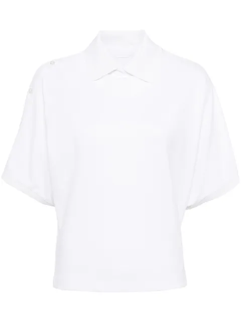 System asymmetric cotton polo shirt White SY2E3TTOT12W
