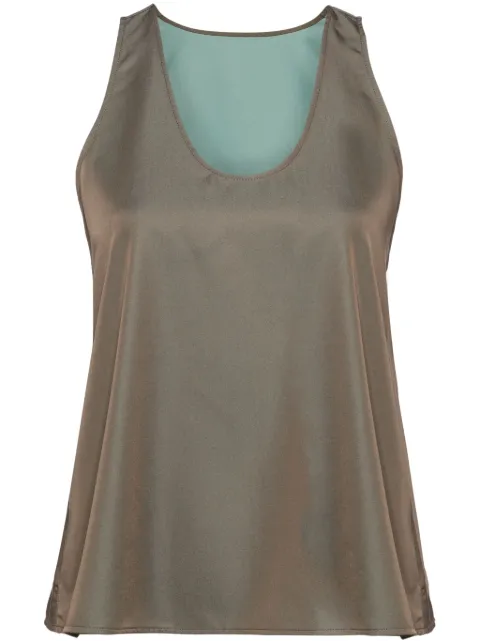 System strap-detail layered tank top Green SY2E3WTOT05W