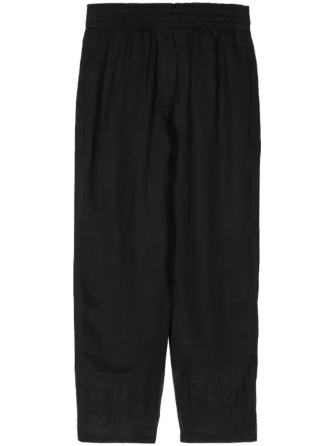 Emporio Armani linen tapered-leg trousers Black E3NP47F2057