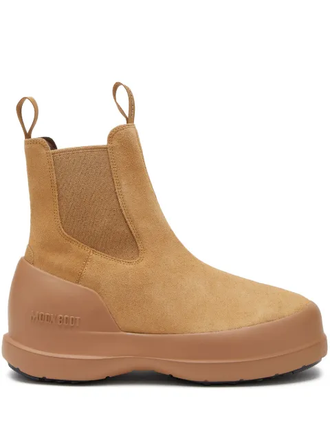 Moon Boot Luna logo-embossed Chelsea boots Neutrals 80D2480050