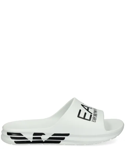 Ea7 Emporio Armani Crusher Distance logo-print slides White XBP008XK337