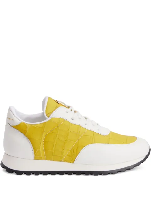Giuseppe Zanotti Jimi crocodile-effect leather sneakers Yellow I160018K11