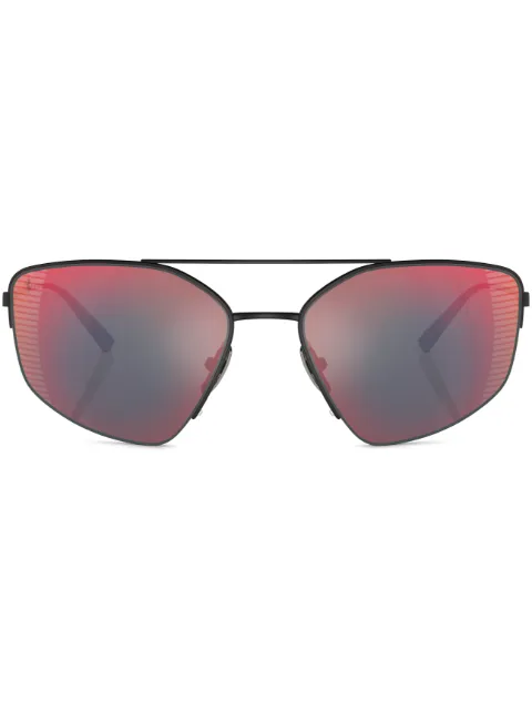 Ferrari geometric-frame glasses Black FH1009T3016P