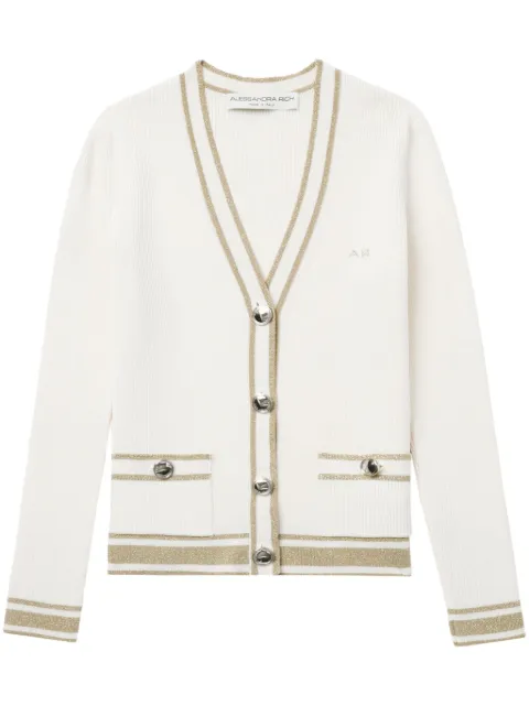 Alessandra Rich Cable-Knit Cardigan White FABX3782K4353