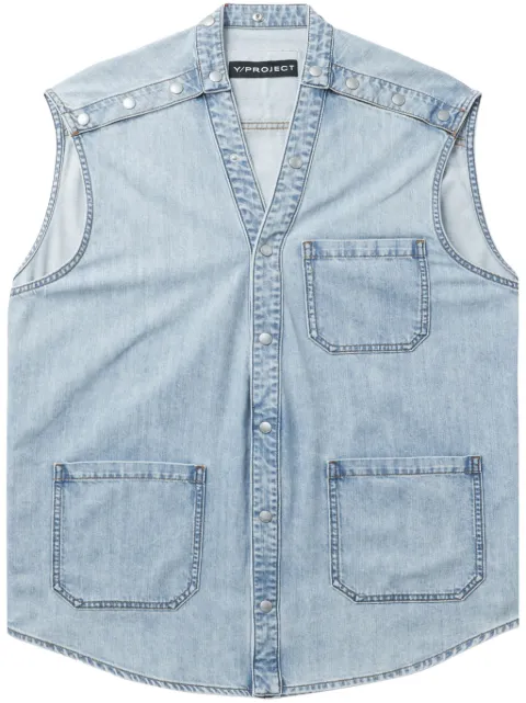 Y/Project patch pocket detailing denim vest Blue 207SI003