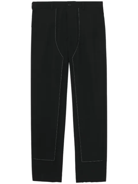 Black Comme Des Garçons decorative-stitching straight-leg trousers Black 1MP015