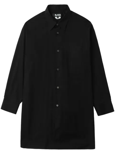 Black Comme Des Garçons high-low hem cotton shirt Black 1MB002052
