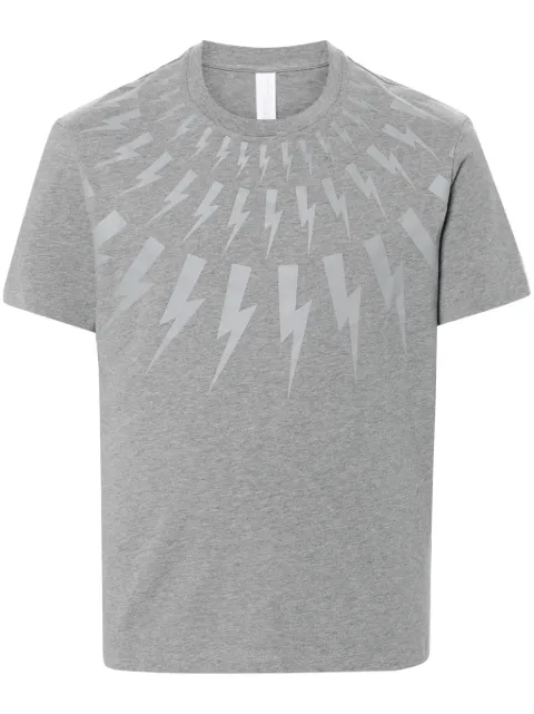 Neil Barrett bolt-print cotton T-shirt Grey MY70007SY524