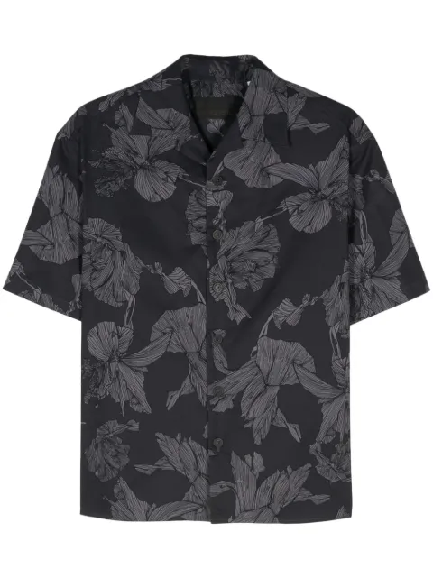 Neil Barrett floral-print bowling shirt Blue MY60214AY059