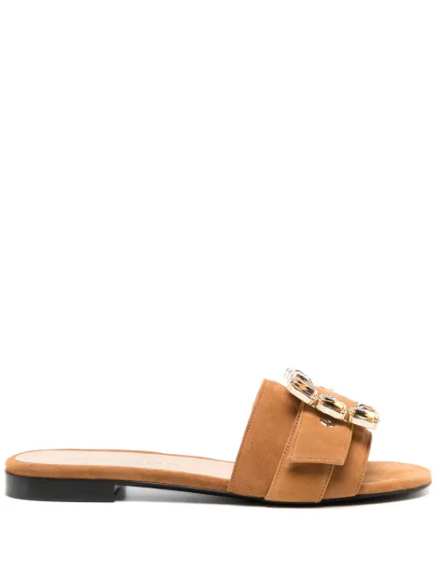 Madison Maison Madison Maison Fade Jeweled Buckle Khaki Sandals Brown FADE