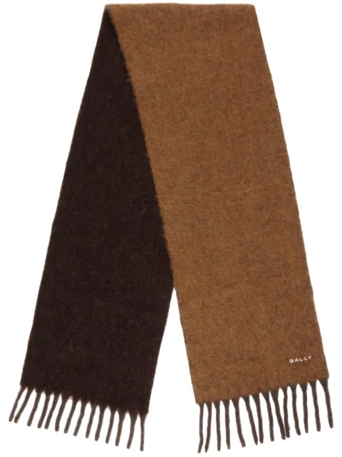 Bally logo-embroidered scarf Brown 6309234