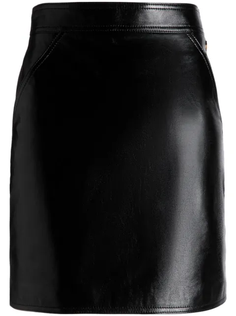 Bally high-waisted leather skirt Black WLE05FPE061