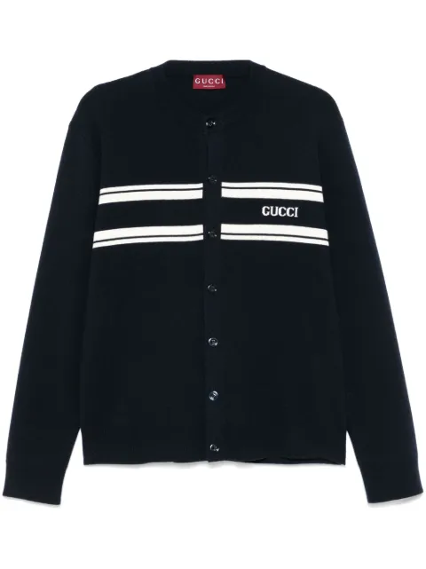 Gucci logo-intarsia cardigan Blue 788535XKD5J