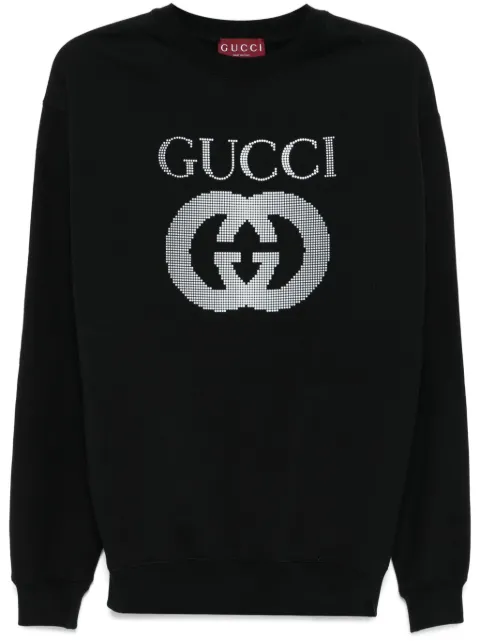 Gucci Interlocking G-appliqué sweatshirt Black 784413XJGQK