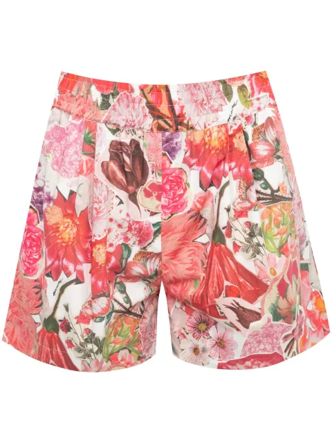 Marni floral-print twill shorts Pink PAMA0387A0UTC377