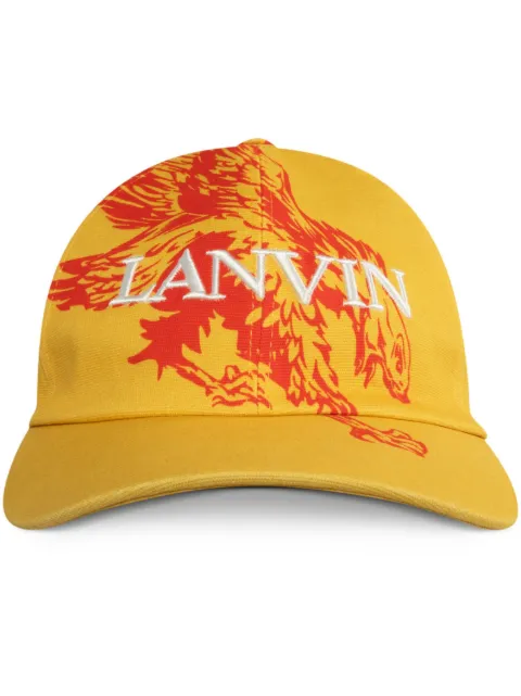 Lanvin x Future Eagle-print cotton cap Yellow AMHAFQ02FTCTP24