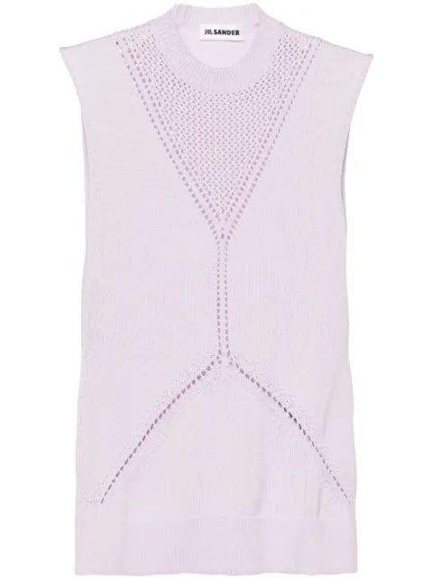 Jil Sander sleeveless knitted top Purple J01NC0139J14617