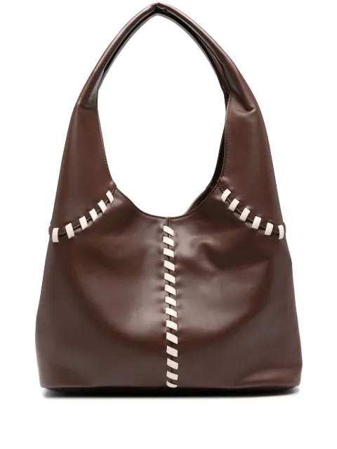 Themoirè Ninfa whipstitch shoulder bag Brown TMSR24NLA14