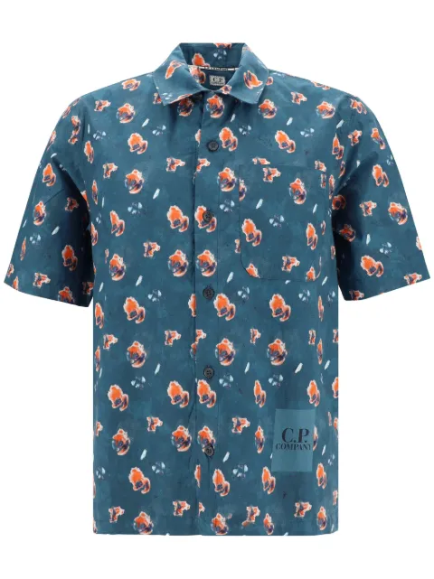 C.P. Company Sponged poplin shirt Blue 16CMSH280A110099P