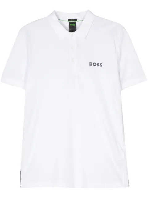 BOSS logo-rubberised polo shirt White 50512789