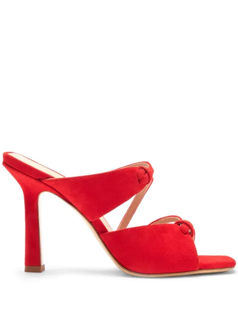 Scarosso Zoe 100mm suede mules Red ZOESANDREDSUED
