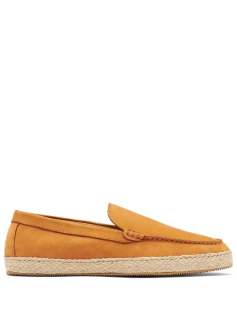 Scarosso Lino almond-toe leather espadrilles Brown LINOESPATANNUBU