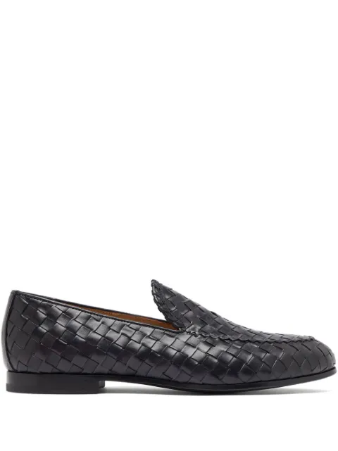Scarosso Vittorio interwoven leather loafers Black VITTORIOLOAFBLACALF