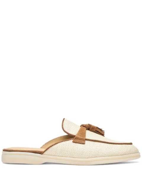 Scarosso Lucrezia tassel raffia mules Neutrals LUCREZIAMULEBEISTRA