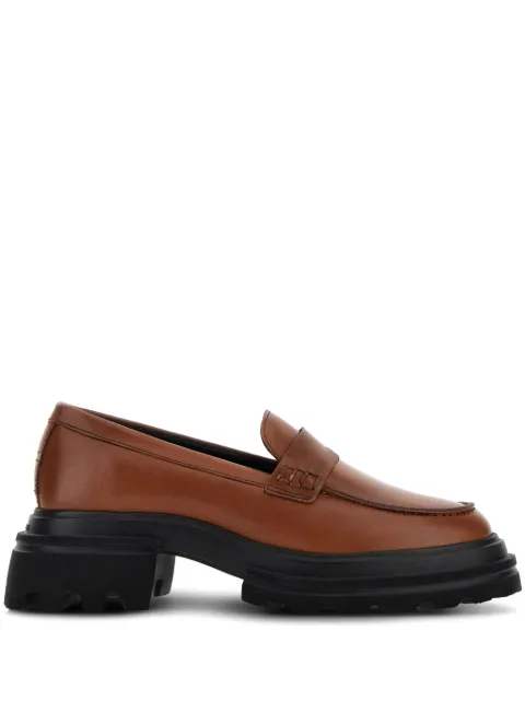 Hogan chunky leather loafers Brown HXW6740FM506LO