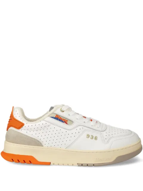 Blauer perforated leather sneakers White S4HARPER07PER