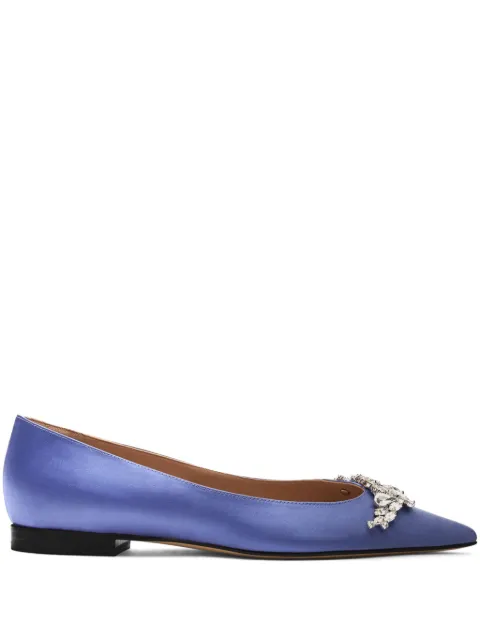 Scarosso Iris crystal-embellished ballerina shoes Purple IRISBALLPURSATI