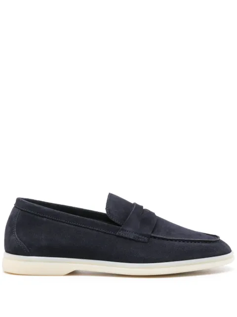 Scarosso Luciana penny-slot suede loafers Blue LUCIANALOAFBLUSUED