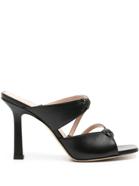 Scarosso Zoe strappy leather mules Black ZOE