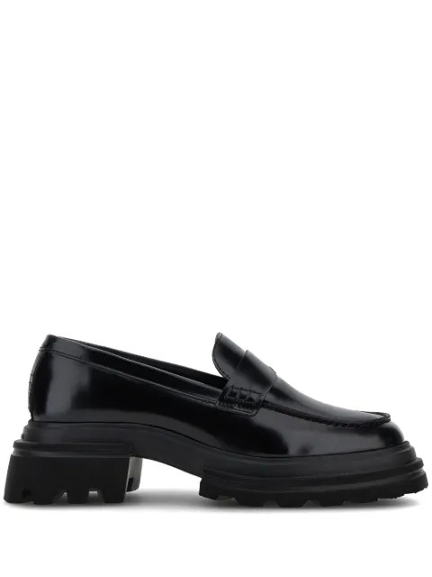 Hogan polished leather loafers Black HXW6740FM50SXG