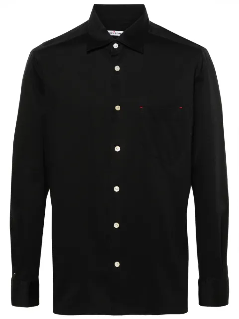 Kiton classic-collar cotton shirt Black UMCNERK06R491300R