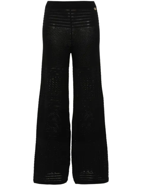 TWINSET pointelle-knit palazzo pants Black 241TT3163