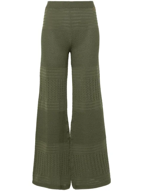 TWINSET pointelle-knit palazzo pants Green 241TT3163