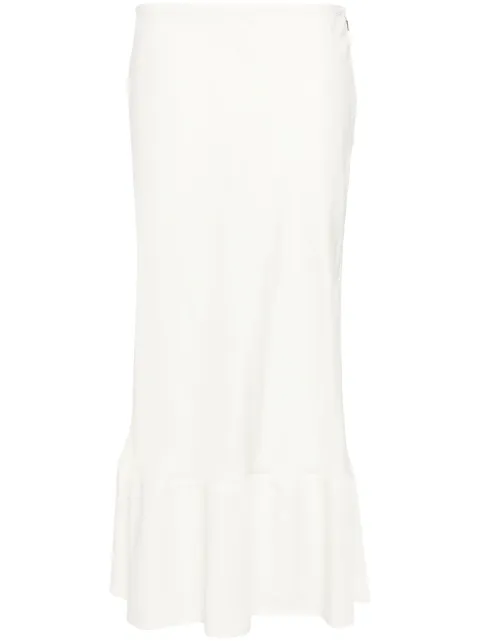 LEMAIRE semi-sheer A-line midi skirt White SK1023LF1126