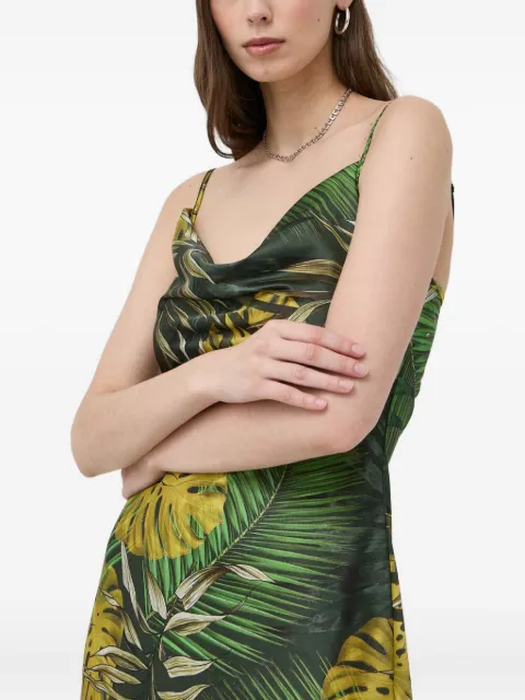 GUESS USA cowl-neck leaf-print dress Green W3GK85WD8G2