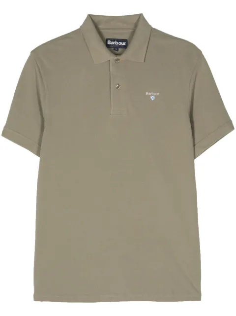 Barbour logo-embroidered cotton polo shirt Green MML0358