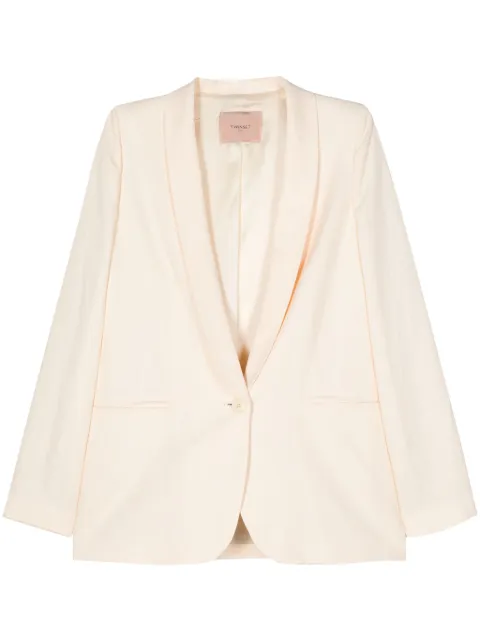 TWINSET shawl-lapels single-breasted blazer Neutrals 241TT2101