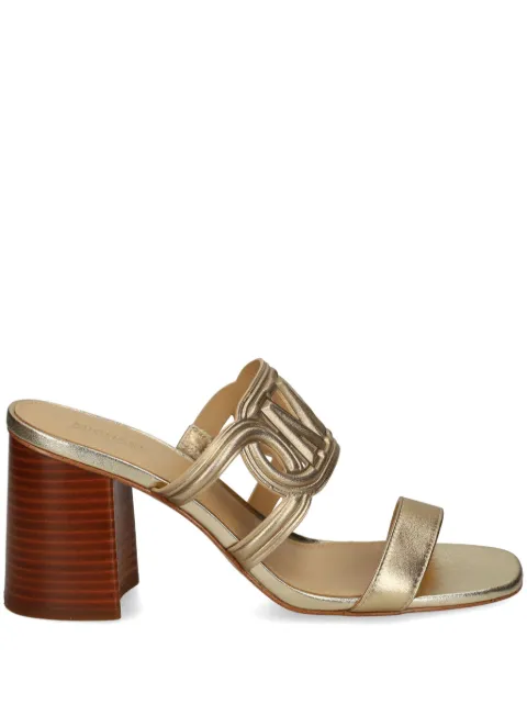 Michael Michael Kors logo-patch leather sandals Gold 40S4ALMS1M