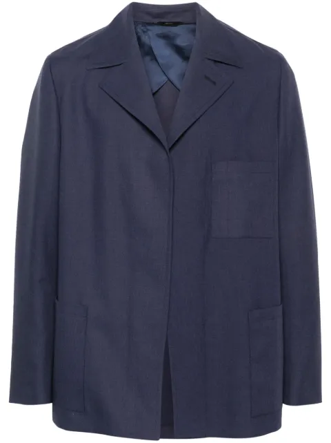 FENDI single-breasted wool blazer Blue FJ0797AR8S